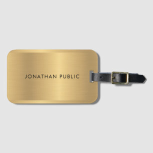 Custom Faux Gold Template Modern Elegant Trendy Luggage Tag