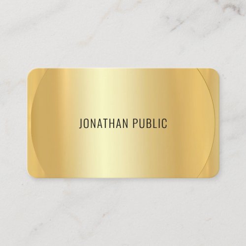 Custom Faux Gold Template Professional Modern Business Card