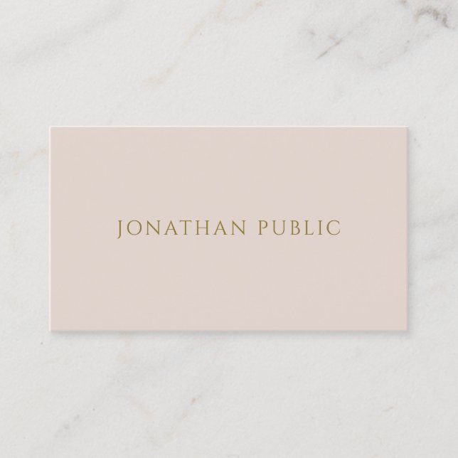Custom Faux Gold Text Elegant Simple Modern Luxury Business Card (Front)