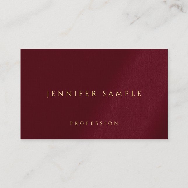 Custom Faux Gold Text Luxury Premium Linen Business Card (Front)