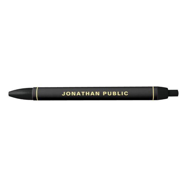 Custom Faux Gold Text Names Simple Template Pen (Front)