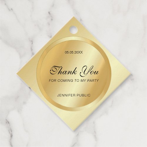 Custom Faux Gold Thank You Handwriting Template Favor Tags