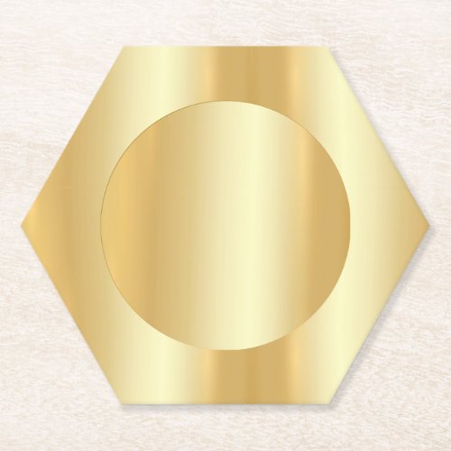 Custom Faux Gold Trendy Elegant Blank Glamorous Paper Coaster