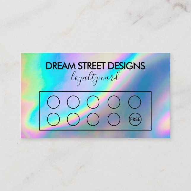 Custom Faux Holo Green Loyalty Card (Front)