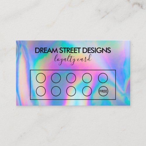 Custom Faux Holographic Loyalty Card