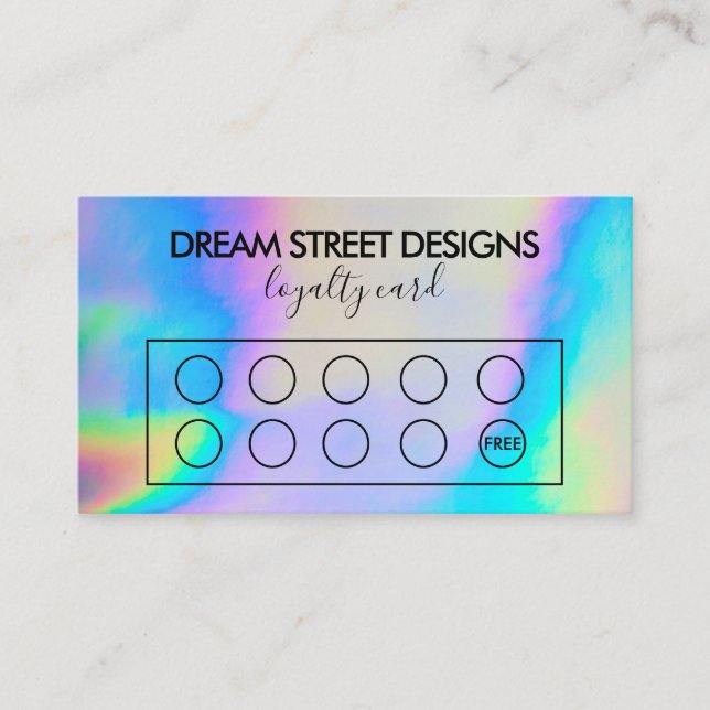 Custom Faux Holographic Loyalty Card (Front)