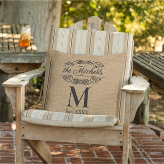 Custom Faux Jute Pattern Stylish Trendy Welcome Outdoor Pillow