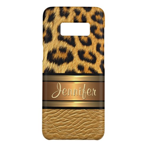 Custom Faux Leopard Skin Gold Leather Pattern Case_Mate Samsung Galaxy S8 Case