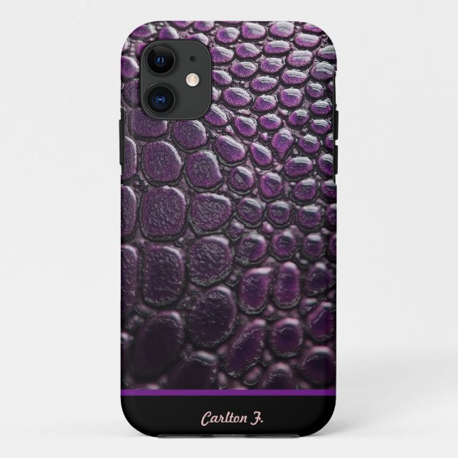 Custom Faux Purple Snake Skin Case (Back)