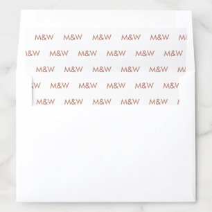 Custom faux rose gold couple's Initials monogram Envelope Liner