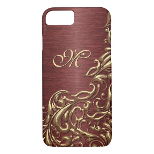 Custom Faux Shiny Gold Floral Swirl Pattern iPhone 87 Case