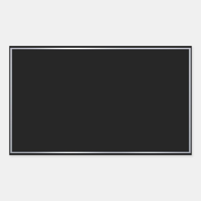 Custom Faux Silver Black Elegant Blank Template Rectangular Sticker (Front)