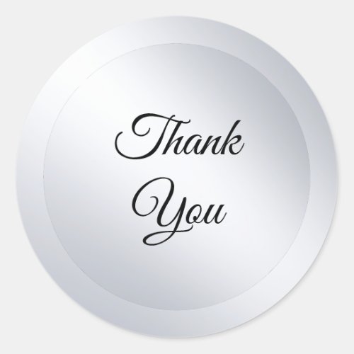 Custom Faux Silver Modern Template Add Your Text Classic Round Sticker