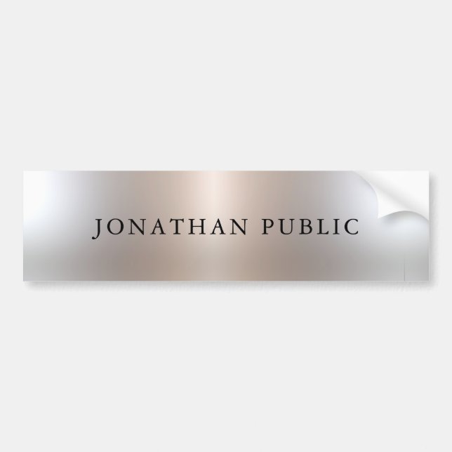 Custom Faux Silver Professional Glamorous Template Bumper Sticker (Front)