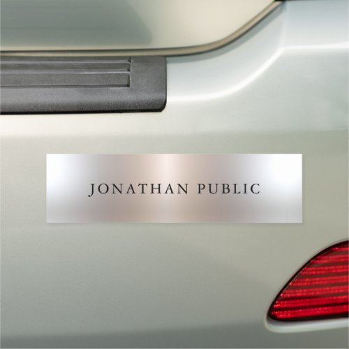 Custom Faux Silver Professional Name Glam Template Car Magnet