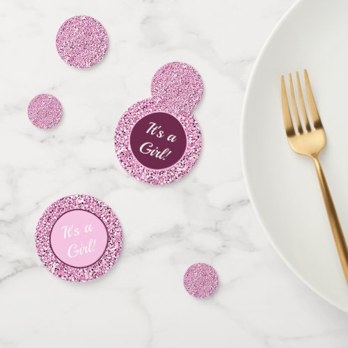 Custom Faux Sparkling Happy Birthday Pink Glitter  Confetti