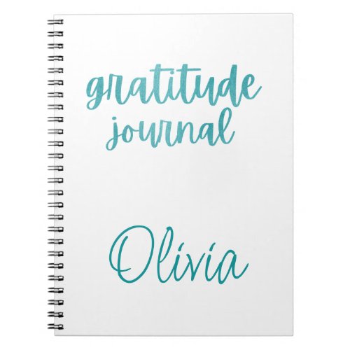 Custom Faux Teal Foil Gratitude Journal