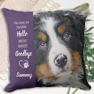Custom Favorite Hello Dog Pet Memorial Photo Throw Pillow