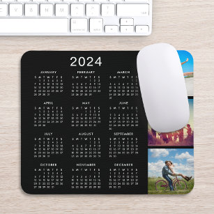Custom Favorite Memory Photo Collage 2024 Calendar Mouse Pad