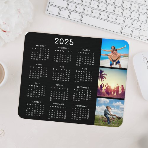 Custom Favorite Memory Photo Collage 2025 Calendar Mouse Pad