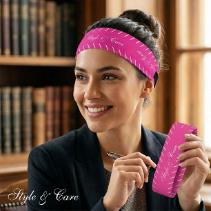 Custom Favorite Name Pink Decorative Athletic Headband