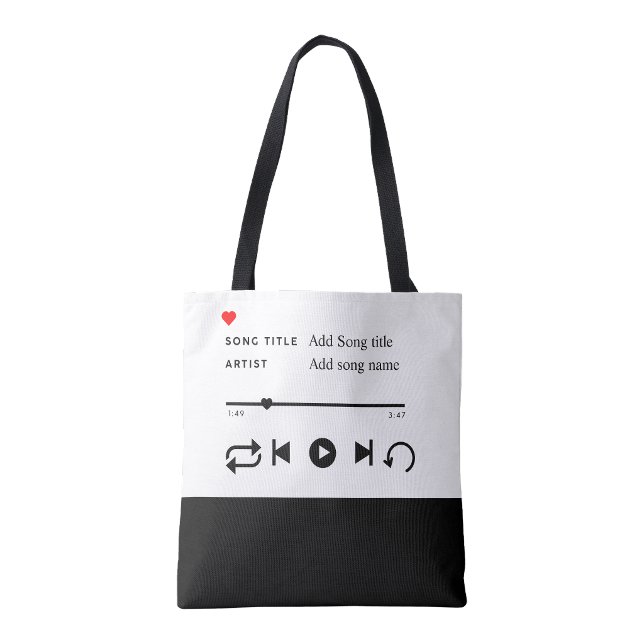 Custom Favorite Oldie Tote Bag  (Favorite Song shopping Book Tote Bag)