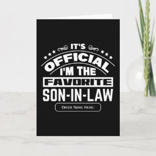 Custom Favorite Son In Law Official Funny Family Card
