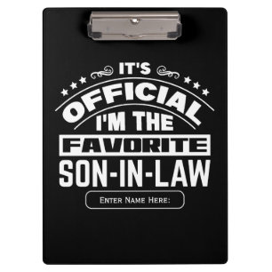 Custom Favorite Son In Law Official Funny Family Clipboard