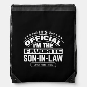 Custom Favorite Son In Law Official Funny Family Drawstring Bag
