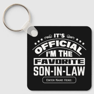 Custom Favorite Son In Law Official Funny Family Keychain