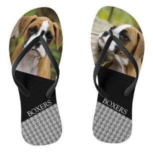 Custom Fawn Boxer Adorable Puppy Dog Flip Flops