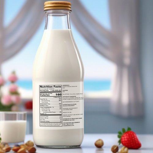 Custom FDA Compliant Milk Nutritional Food Label