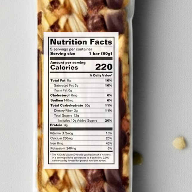 Custom FDA Compliant Nutrition Food Label (Creator Uploaded)