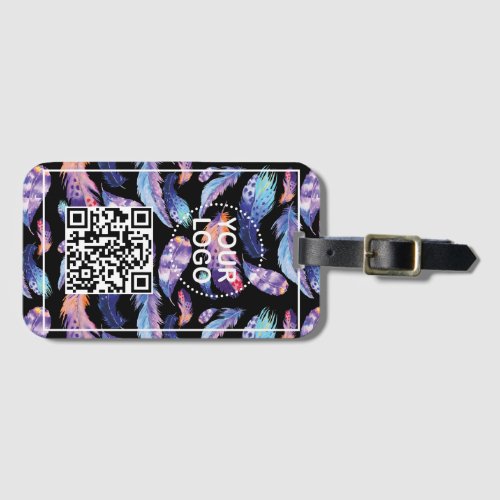 Custom Feathers Logo QR code Promotional Business Luggage Tag