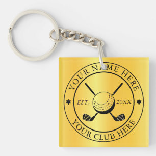 Custom Featuring Club Emblem Square Single-sided Keychain