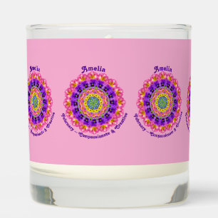 Custom February Birth Month Mandala Art Fragrant Scented Candle