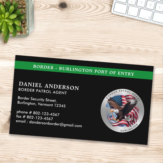 Custom Federal Law Enforcement Border Patrol Logo Business Card (Creator Uploaded)