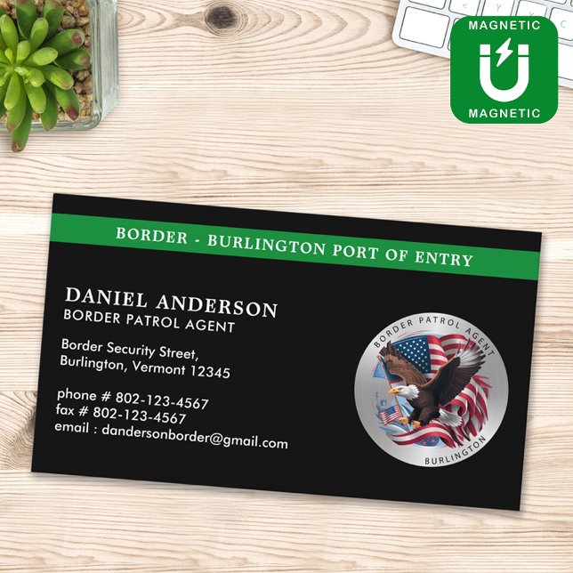 Custom Federal Law Enforcement Border Patrol Logo Business Card Magnet (Creator Uploaded)