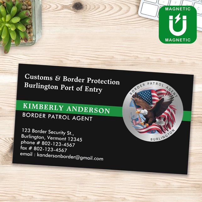 Custom Federal Military Border Patrol Agent Logo Business Card Magnet (Creator Uploaded)