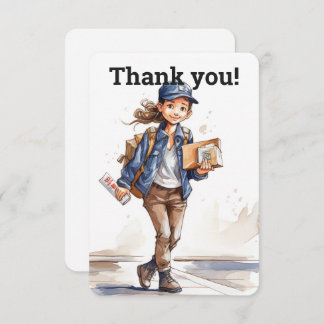 Custom Female Letter Carrier Thank You Card