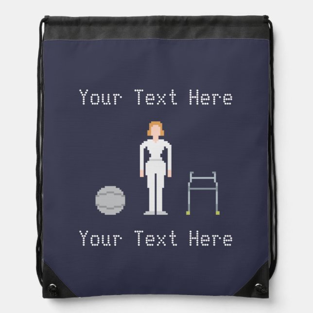 Custom Female Physiotherapy Drawstring Bag (Front)
