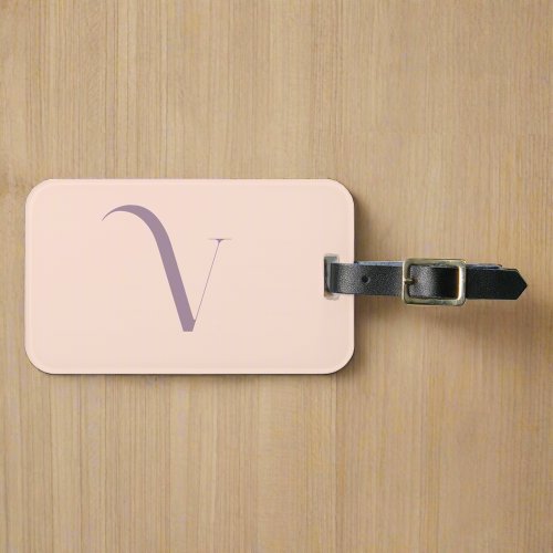 Custom Feminine Initial Name Blush Pink Script Luggage Tag