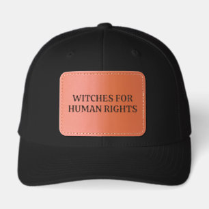 Custom Feminist Gift Political Human Rights Witchy Leather Patch Hat