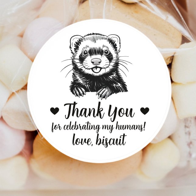 Custom Ferret Wedding Favor Stickers (Creator Uploaded)