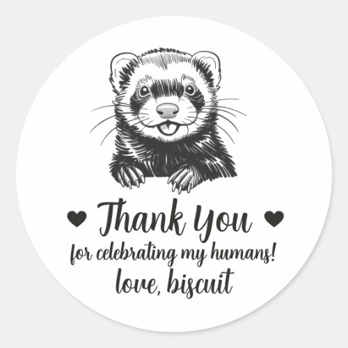 Custom Ferret Wedding Favor Stickers