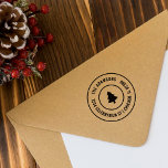 Custom Festive Christmas Tree Round Family Address Self-inking Stamp<br><div class="desc">Add a personalized touch to your holiday correspondence with our Self-inking Rubber Stamp. Bold sans-serif typography encircles a cheerful Christmas tree,  all bordered by a circular frame. Customize it with your family name and return address to effortlessly spread holiday cheer.</div>