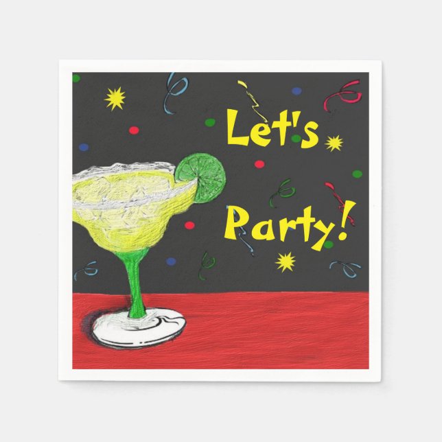 Custom Festive Margarita Paper Napkins (Front)