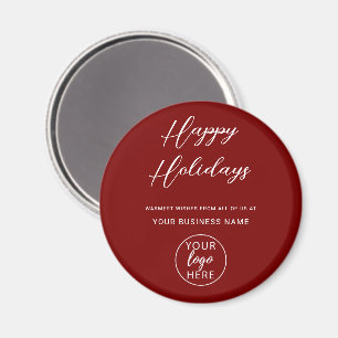 Custom Festive Red Business Logo Magnet