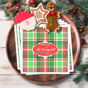 Custom Festive Red Green White Christmas Holiday Napkins
