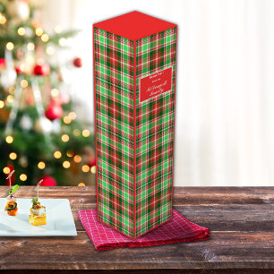 Custom Festive Red Green White Christmas Holiday Wine Box